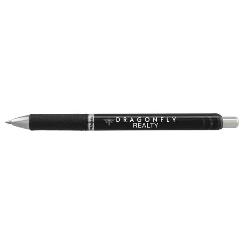 Custom Pentel EnerGel® Pro Gel Ink Pen - Black/Black Ink