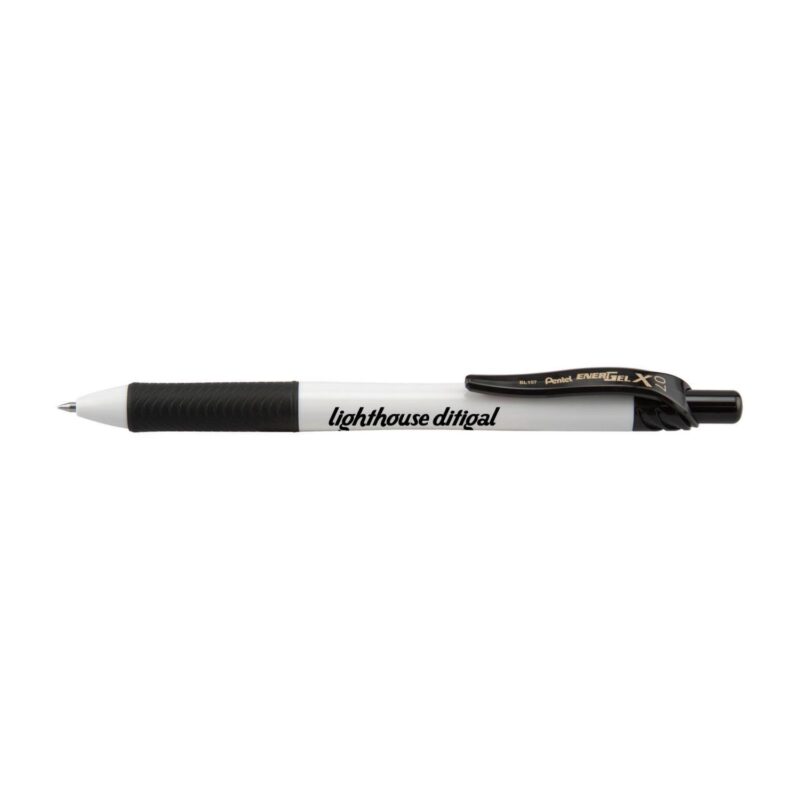 Custom Pentel Energel-X® Retractable Gel Ink Pen - White Barrel